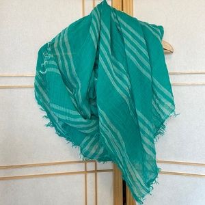 Turquoise Striped Linen Wrap